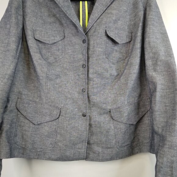 TAHARI Woman Raleigh Jacket Blue and Gray Blazer Size 14  NWT - Picture 4 of 14